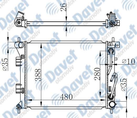ORIS BHY178026 Motor Su Radyatoru Brazing Hyundai I30 Kia Ceed 1.6 Crdi 11 -> Otomatik Sanzuman 480×388x26